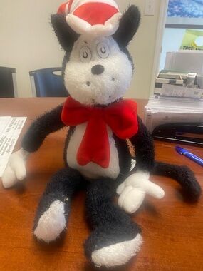 Vintage 2003 Black & White Cat in the Hat Plush 22 inches